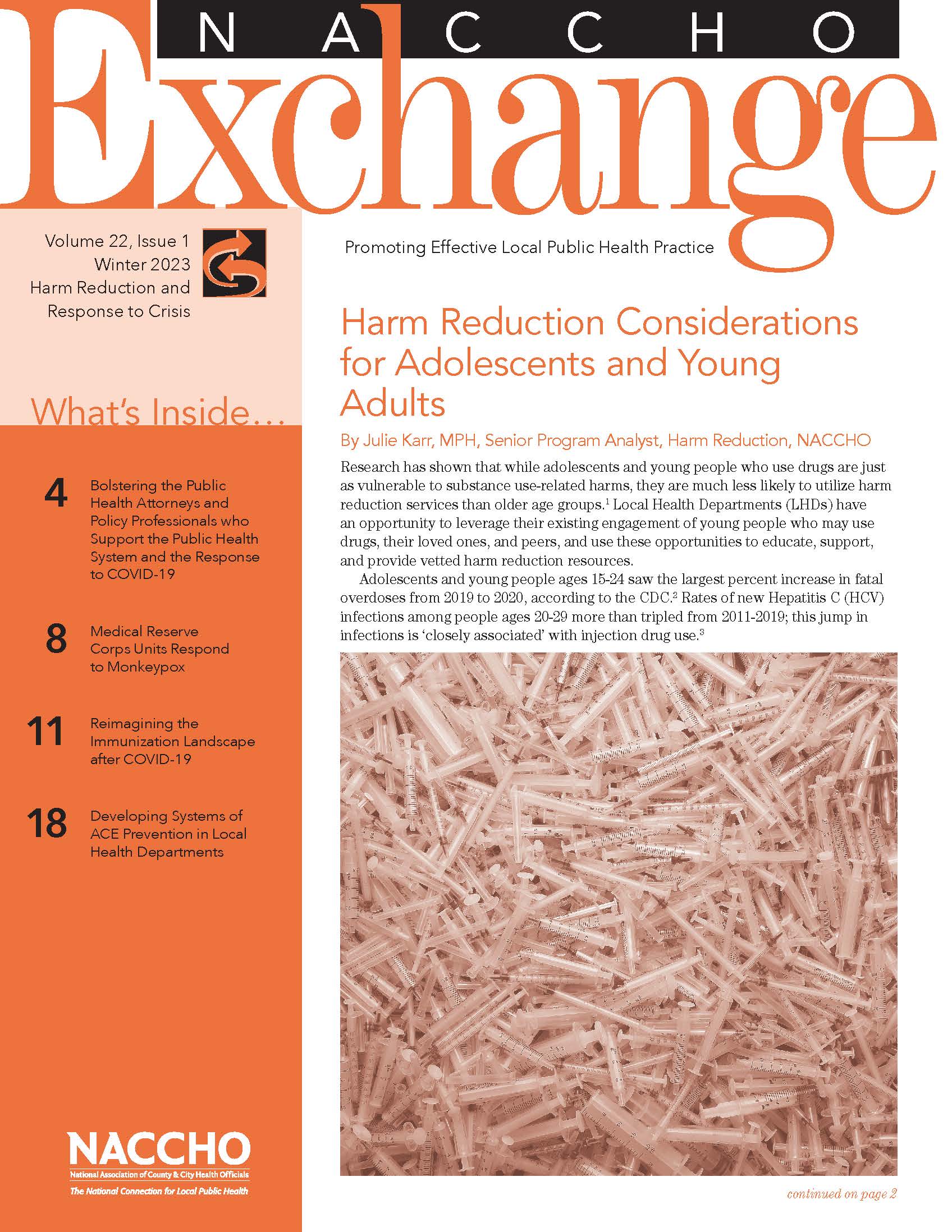 NACCHO Exchange: Winter 2023 (Harm Reduction and Response to Crisis) (PDF)