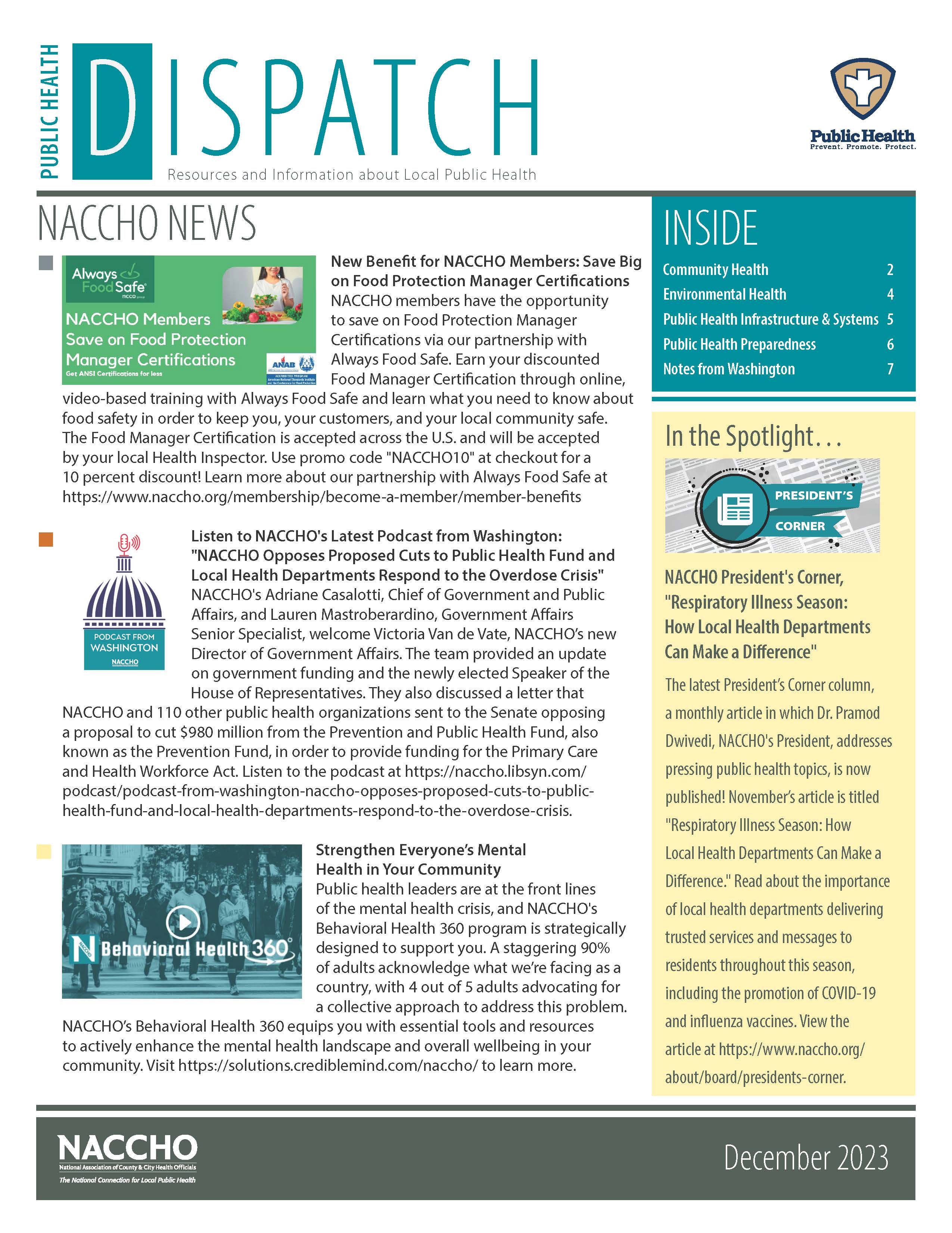 Public Health Dispatch (December 2023) (PDF)