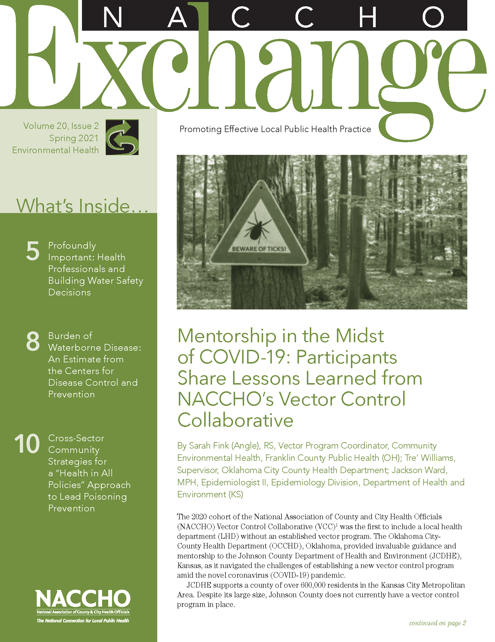 NACCHO Exchange: Spring 2021 (Environmental Health) (PDF)