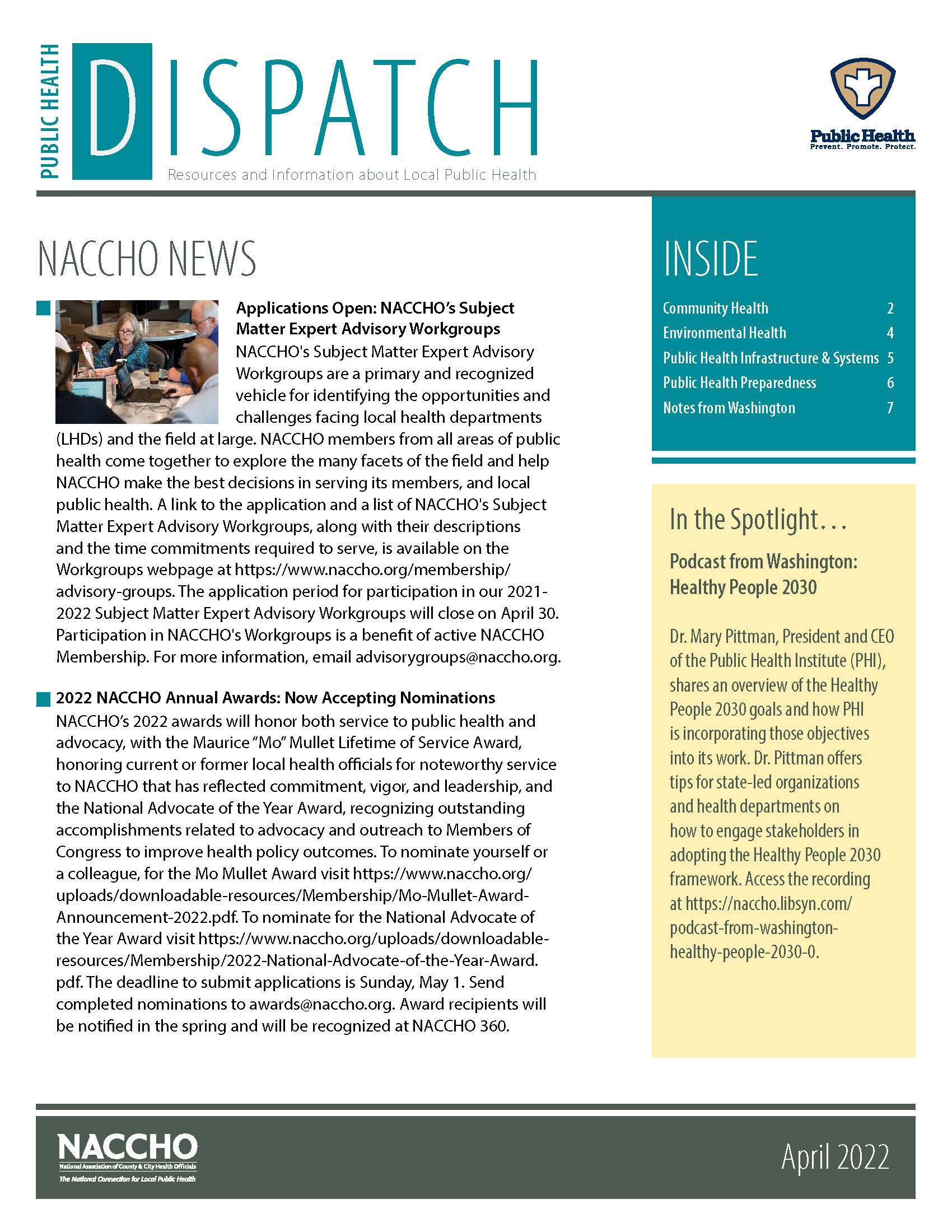 Public Health Dispatch (April 2022) (PDF)