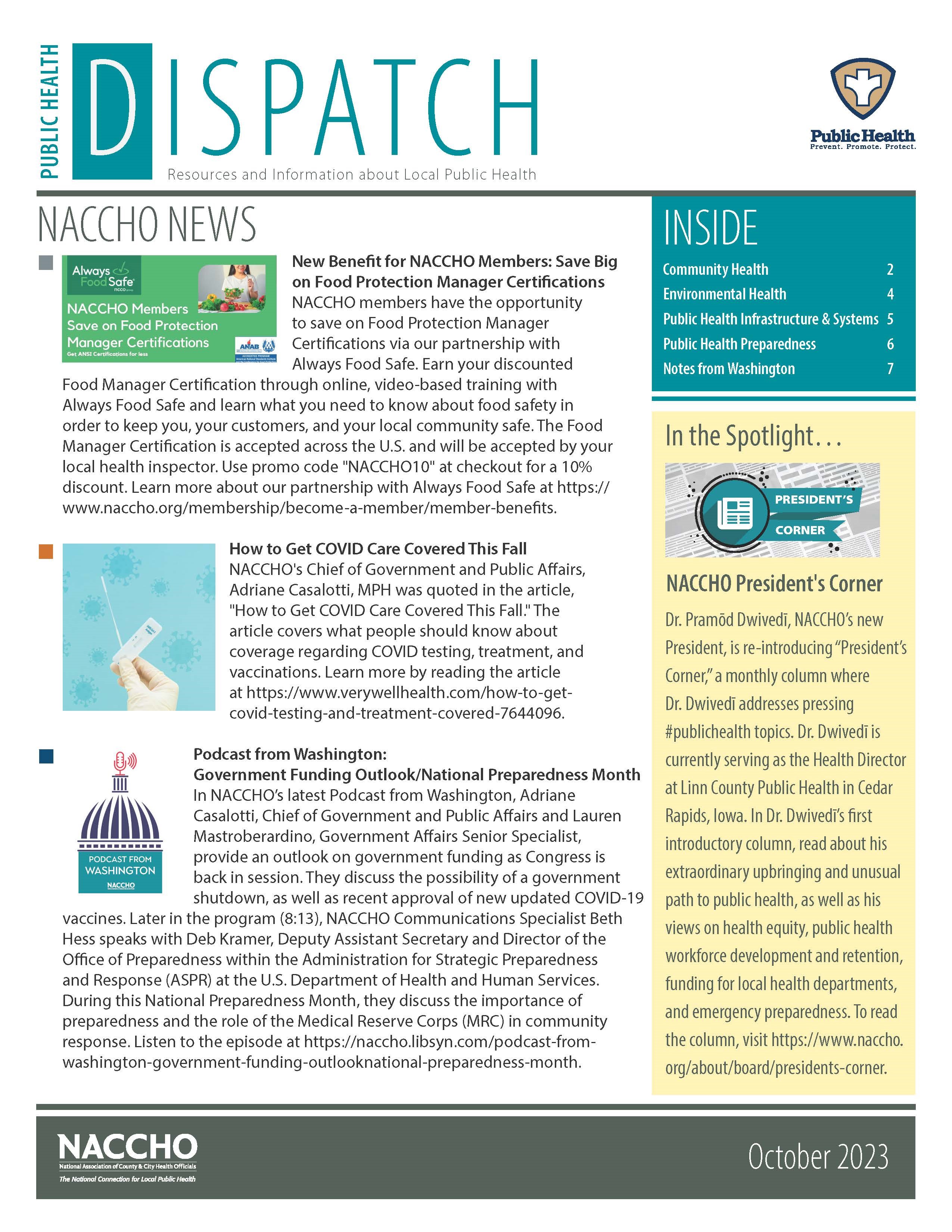 Public Health Dispatch (October 2023) (PDF)