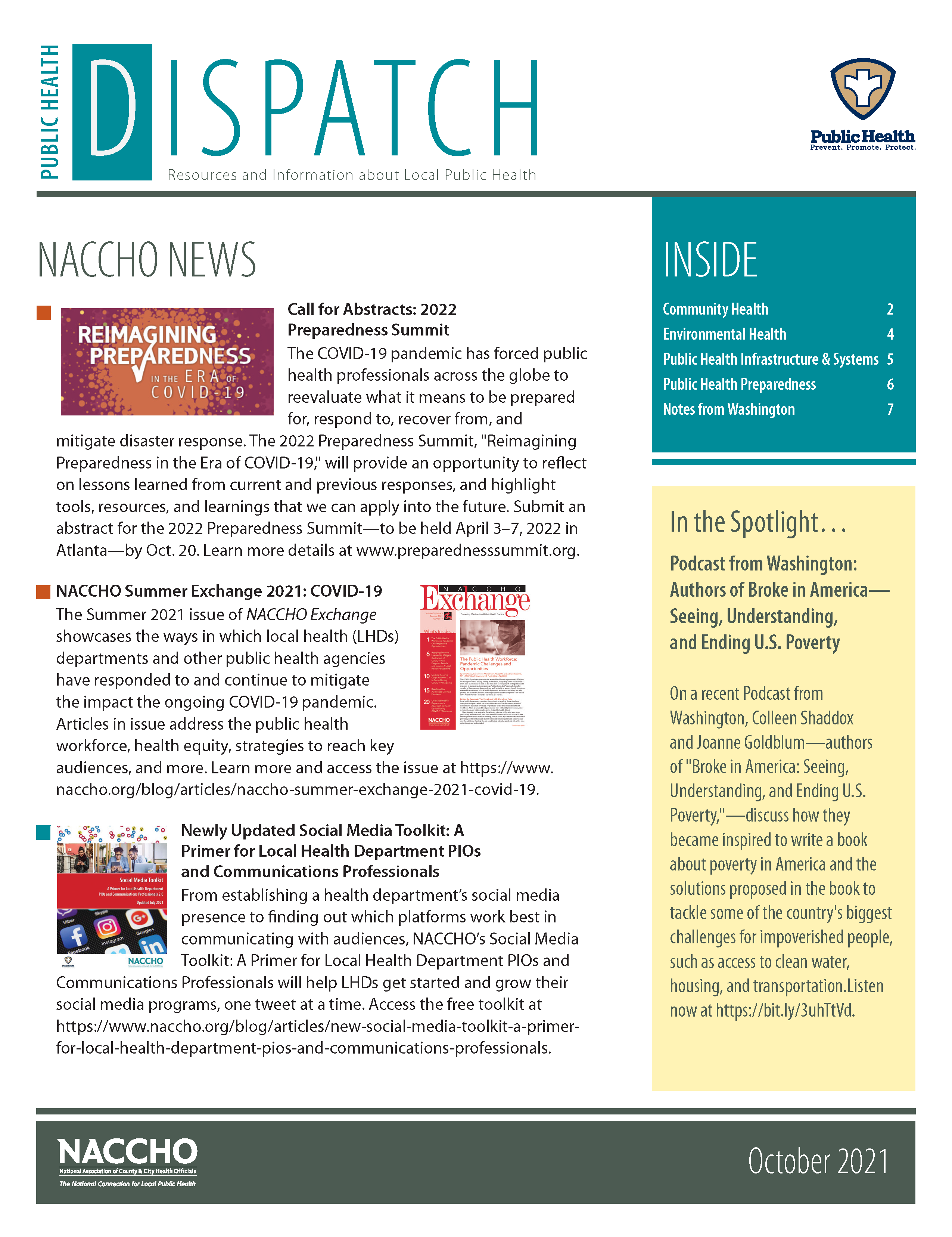 Public Health Dispatch (October 2021) (PDF)
