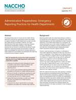 Administrative Preparedness:  Emergency Reporting Practices for Health Departments (Document)