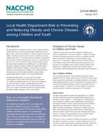 Local Health Department Role in Preventing and Reducing Obesity and Chronic Diseases among Children and Youth (PDF)