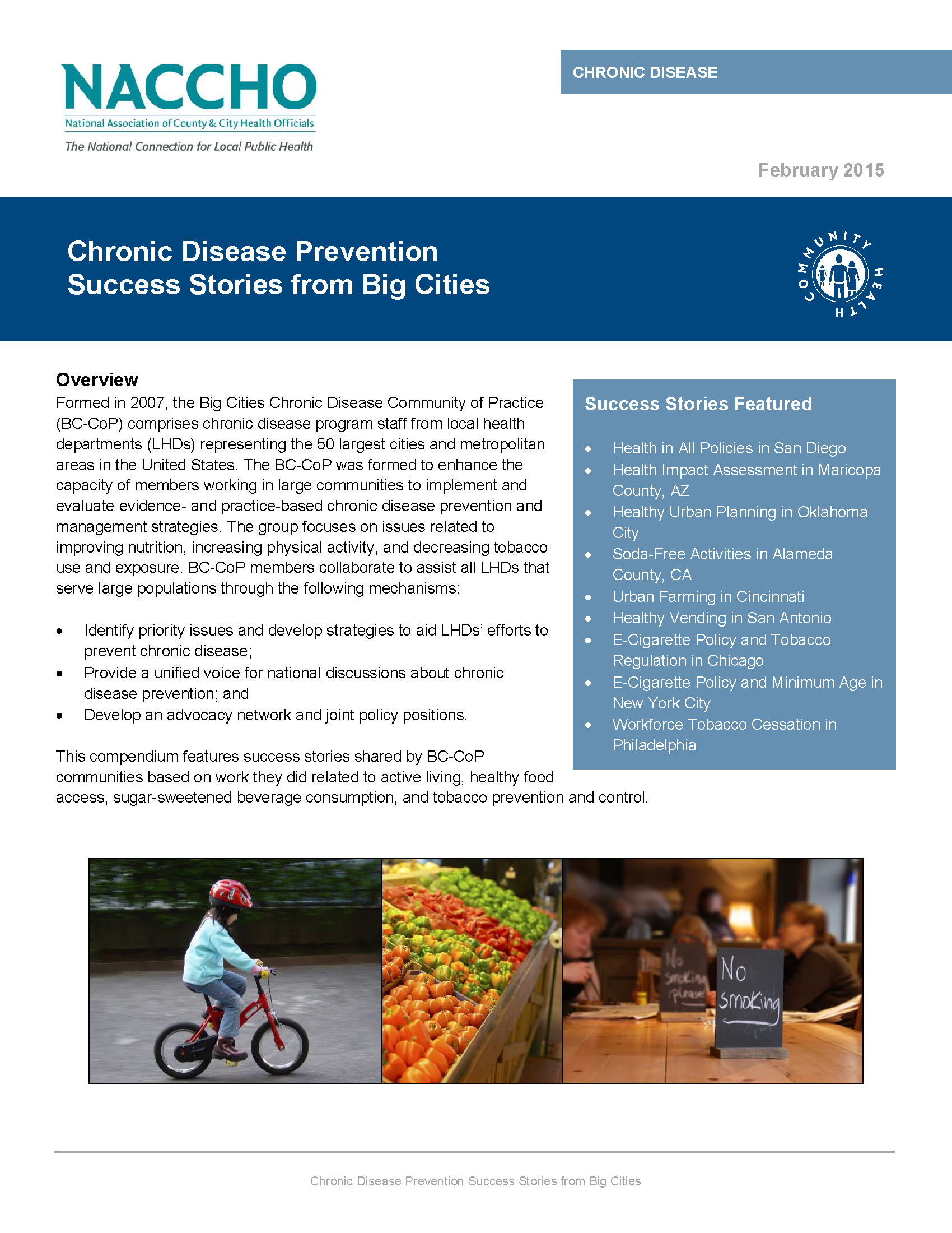 Chronic Disease Prevention Success Stories from Big Cities (PDF)