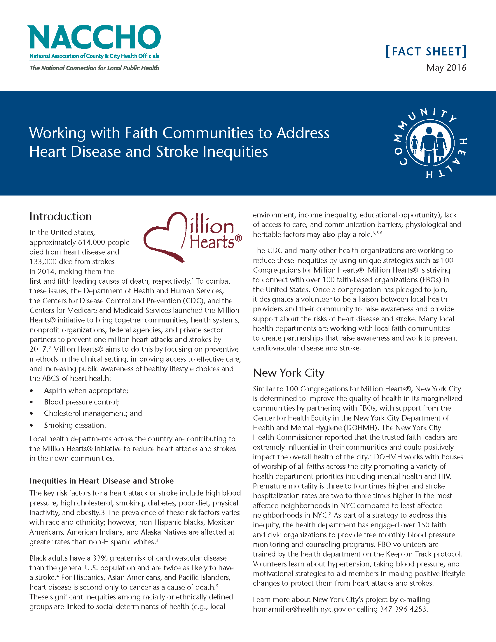 Working with Faith Communities to Address Heart Disease and Stroke Inequities (PDF)