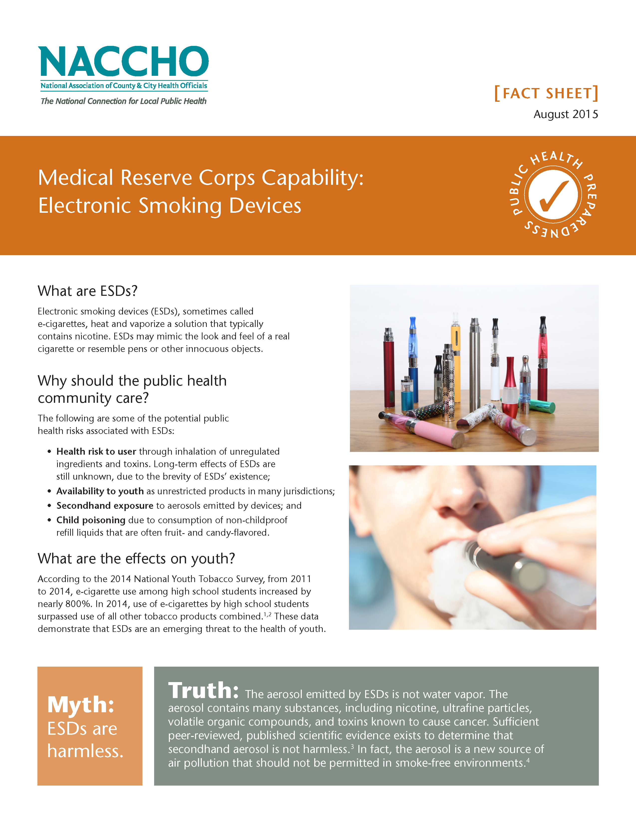 Medical Reserve Corps Capability: Electronic Smoking Devices (PDF)