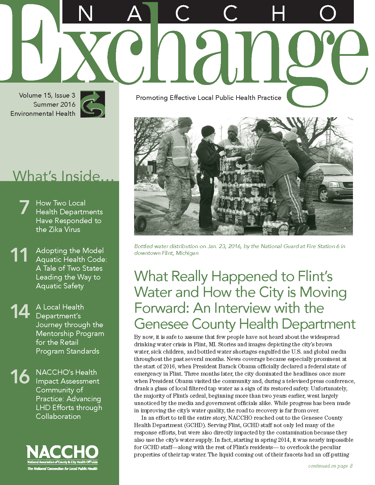 NACCHO Exchange: Summer 2016 (Environmental Health) (PDF)