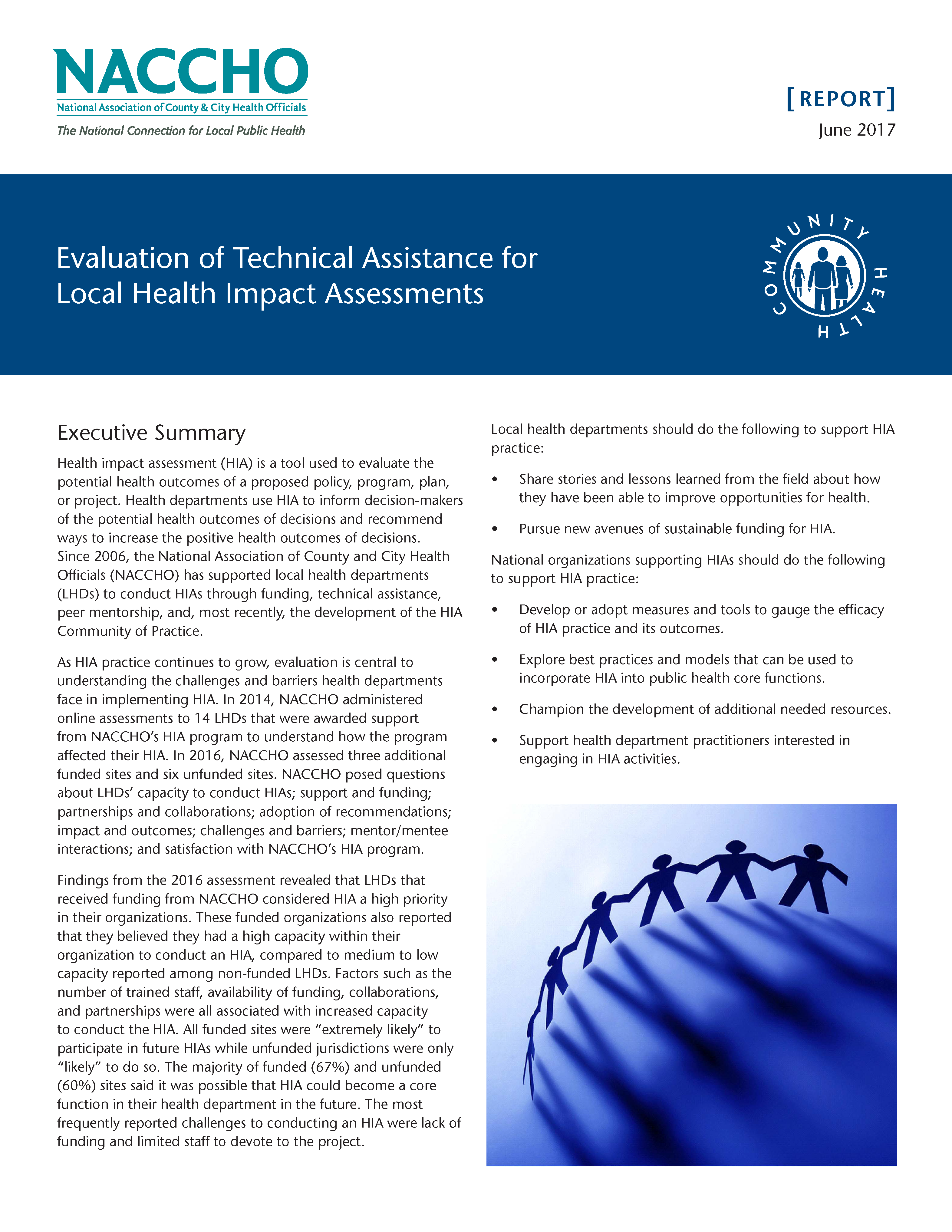 Evaluation of Technical Assistance for Local Health Impact Assessments