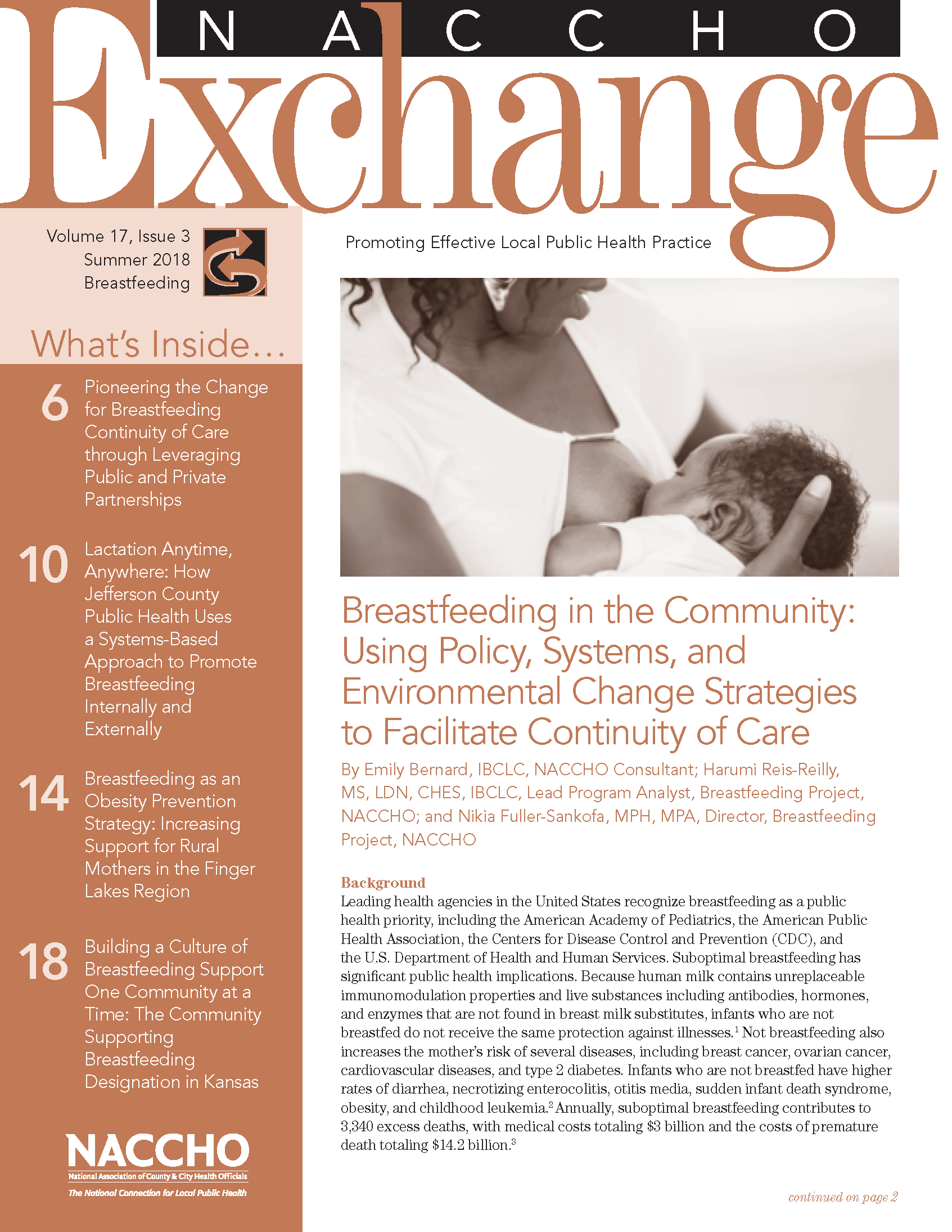 NACCHO Exchange: Summer 2018 (Breastfeeding) (PDF) 