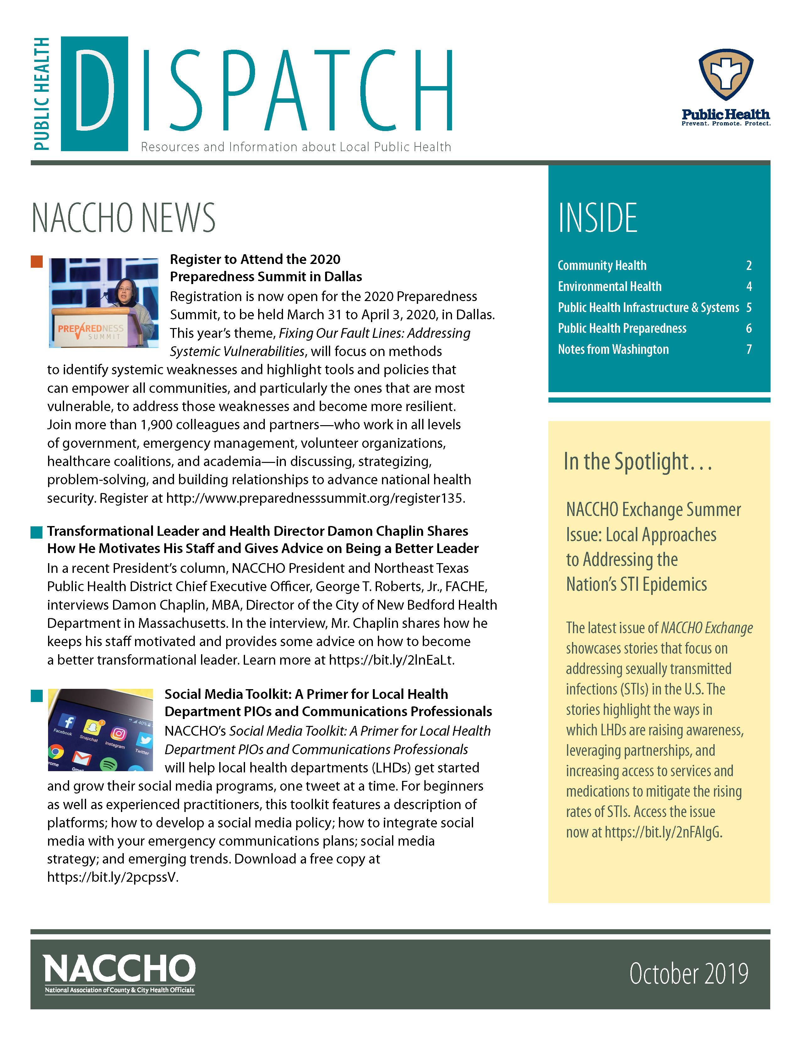 Public Health Dispatch (October 2019) (PDF)